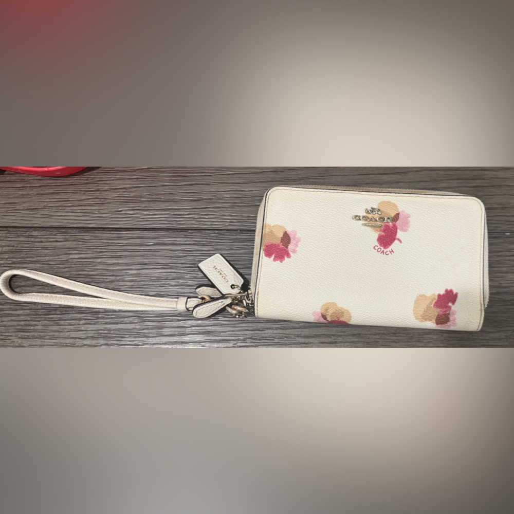 Coach White and Pink Floral Wallet